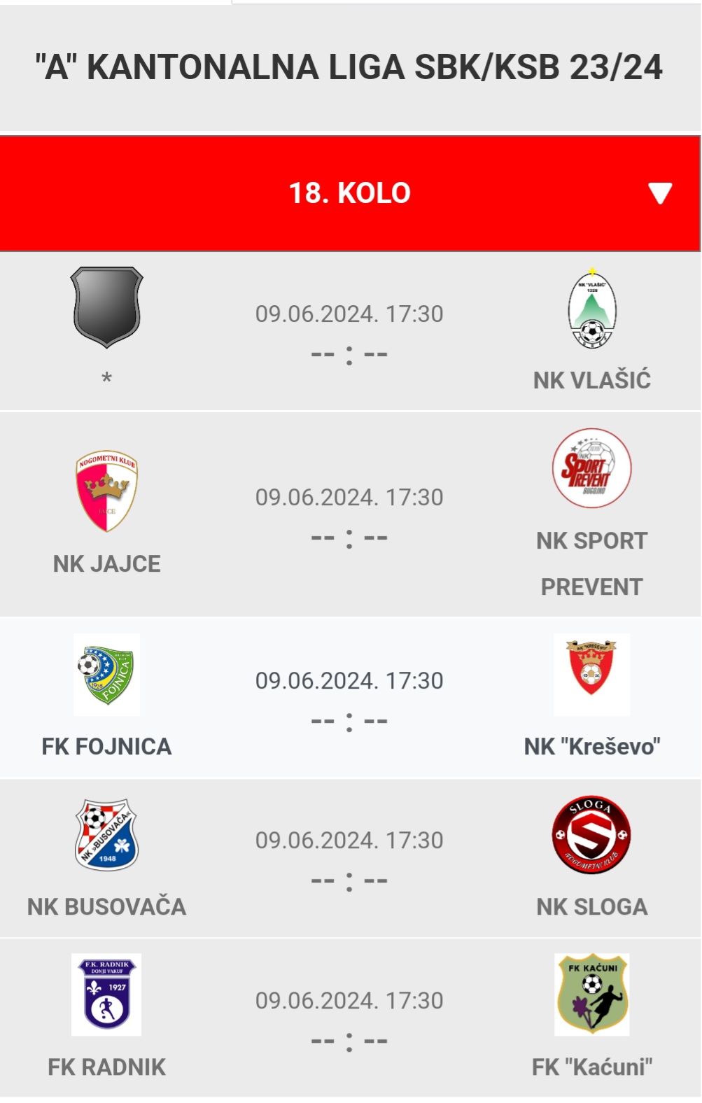 A Kantonalna liga SBK